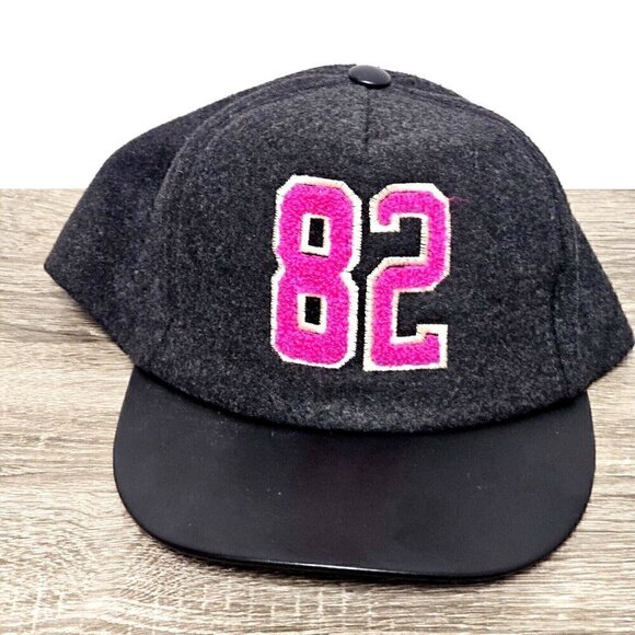 82 Hat Cap Adjustable Snapback Snap Black Pink Soft Velvet  Fake Fur Baseball - Picture 1 of 14